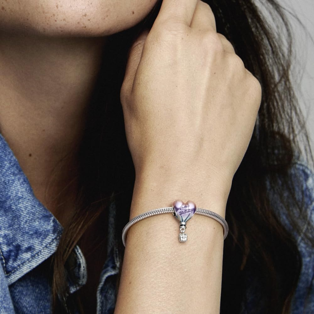 image:imagePANDORA Happy Birthday Hot Air Balloon Charm Bracelet Charm for PANDORA Moments Bracelets Stunning Womens Jewelry Gift for Women Made with Sterling Silver amp Enamel With Gift Box