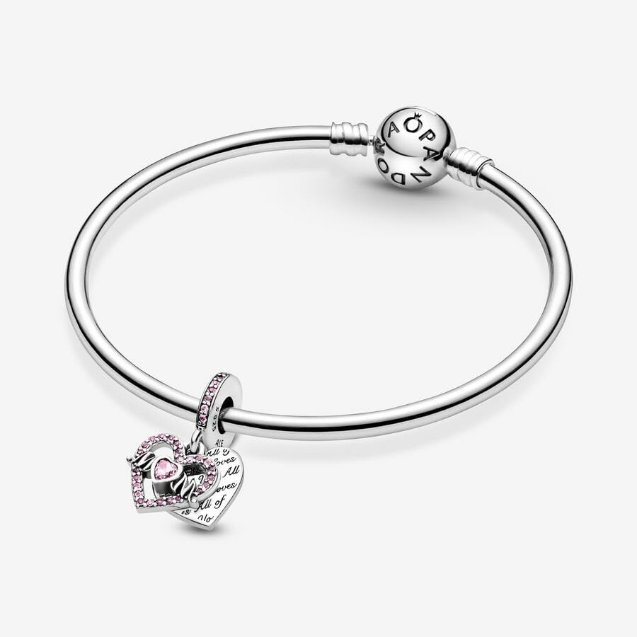 image:imagePANDORA Heart amp Mom Dangle Charm Compatible Moments Bracelets Jewelry for Women Made with Sterling Silver amp Cubic Zirconia with Gift Box