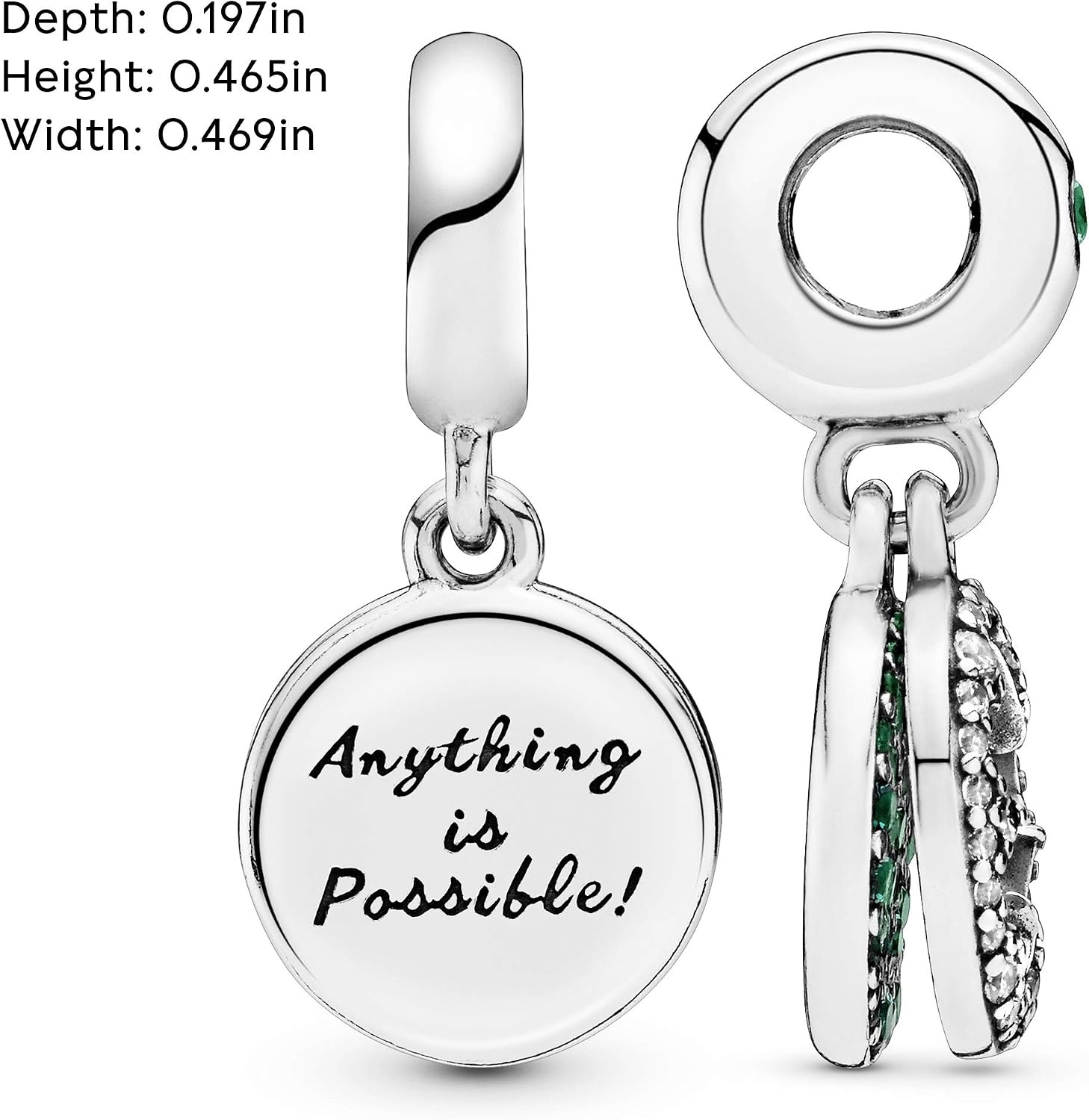 image:imagePANDORA Lucky Four Leaf Clover Dangle Charm Gift for Her Compatible Moments With Gift Box Sterling Silver with Cubic Zirconia amp ManMade Crystals