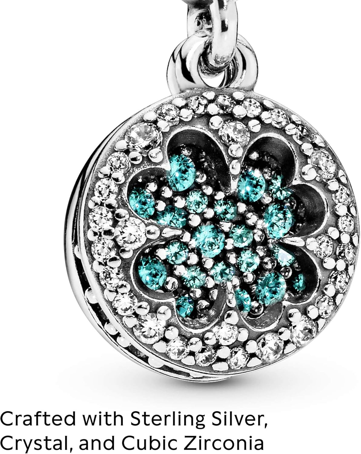 image:imagePANDORA Lucky Four Leaf Clover Dangle Charm Gift for Her Compatible Moments With Gift Box Sterling Silver with Cubic Zirconia amp ManMade Crystals
