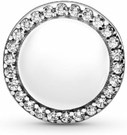 image:imagePANDORA Moments Engravable Sparkling Button Charm Jewelry for Women Includes Gift BoxSterling Silver