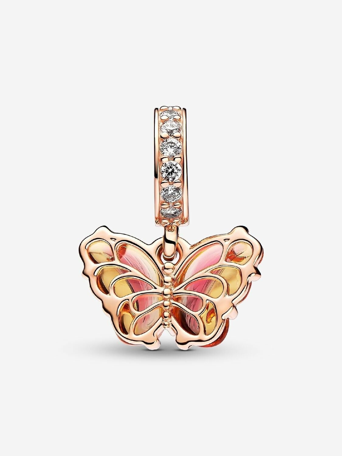 image:imagePANDORA Moments Pink amp Yellow Murano Glass Butterfly Dangle Charm 14k Rose GoldPlated Charm with Cubic Zirconia amp Murano Glass Gift for Her Includes Gift Box