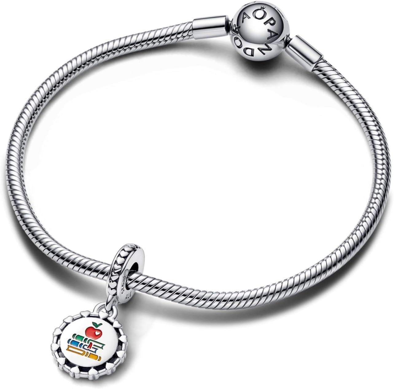 image:imagePANDORA Moments Schoolteacher Engravable Dangle Charm Sterling Silver Charm with Enamel Jewelry for Women Includes Gift Box