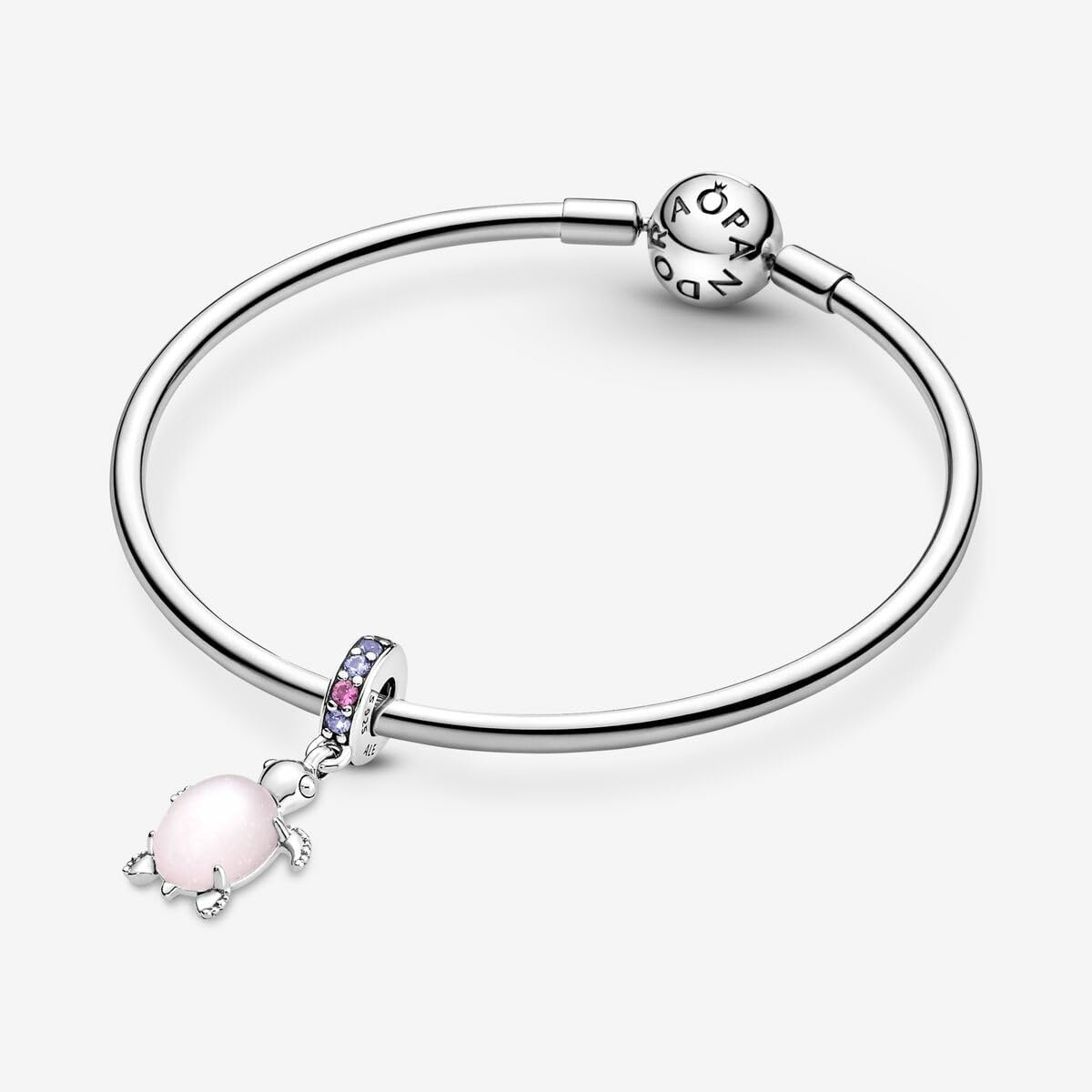 image:imagePANDORA Murano Glass Pink Sea Turtle Dangle Charm Gift for Her Compatible with PANDORA Moments Sterling Silver with Murano Glass amp ManMade Crystals With Gift Box