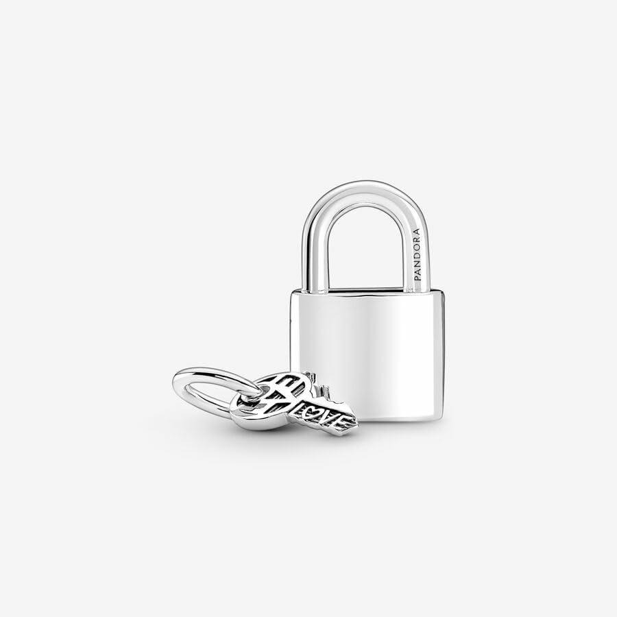 image:imagePANDORA Padlock and Key Dangle Charm Compatible Moments Stunning Womens Jewelry Gift for Her Made with Sterling Silver amp Cubic Zirconia With Gift Box
