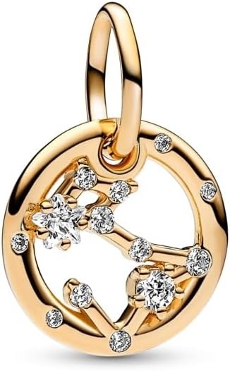 image:imagePANDORA Pisces Zodiac Dangle Charm Compatible with PANDORA ME amp Moments Jewelry Zodiac Sign Jewelry Gift for Her 14k Gold with Clear Cubic Zirconia With Gift Box