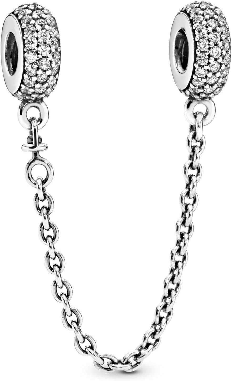 image:imagePANDORA Sparkling Pav Safety Chain Charm Gift for Her Compatible Moments Sterling Silver amp Cubic Zirconia With Gift Box