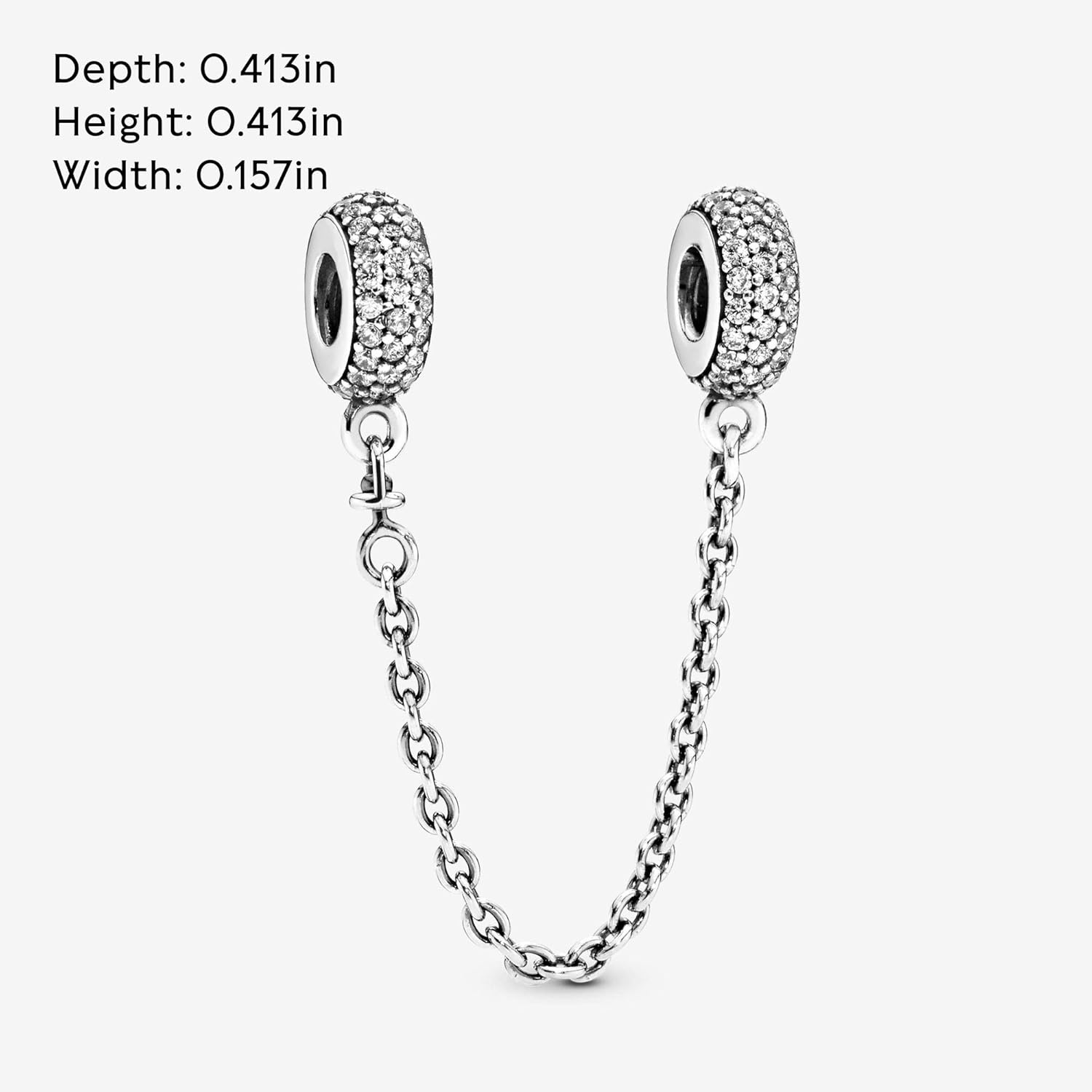 image:imagePANDORA Sparkling Pav Safety Chain Charm Gift for Her Compatible Moments Sterling Silver amp Cubic Zirconia With Gift Box