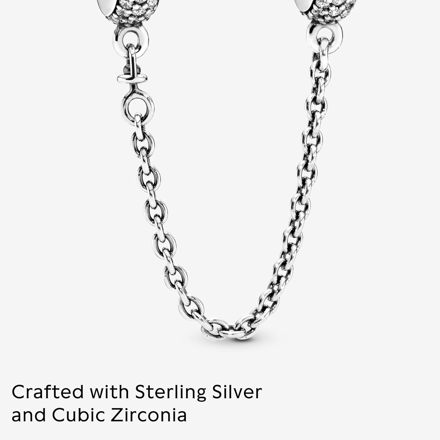 image:imagePANDORA Sparkling Pav Safety Chain Charm Gift for Her Compatible Moments Sterling Silver amp Cubic Zirconia With Gift Box