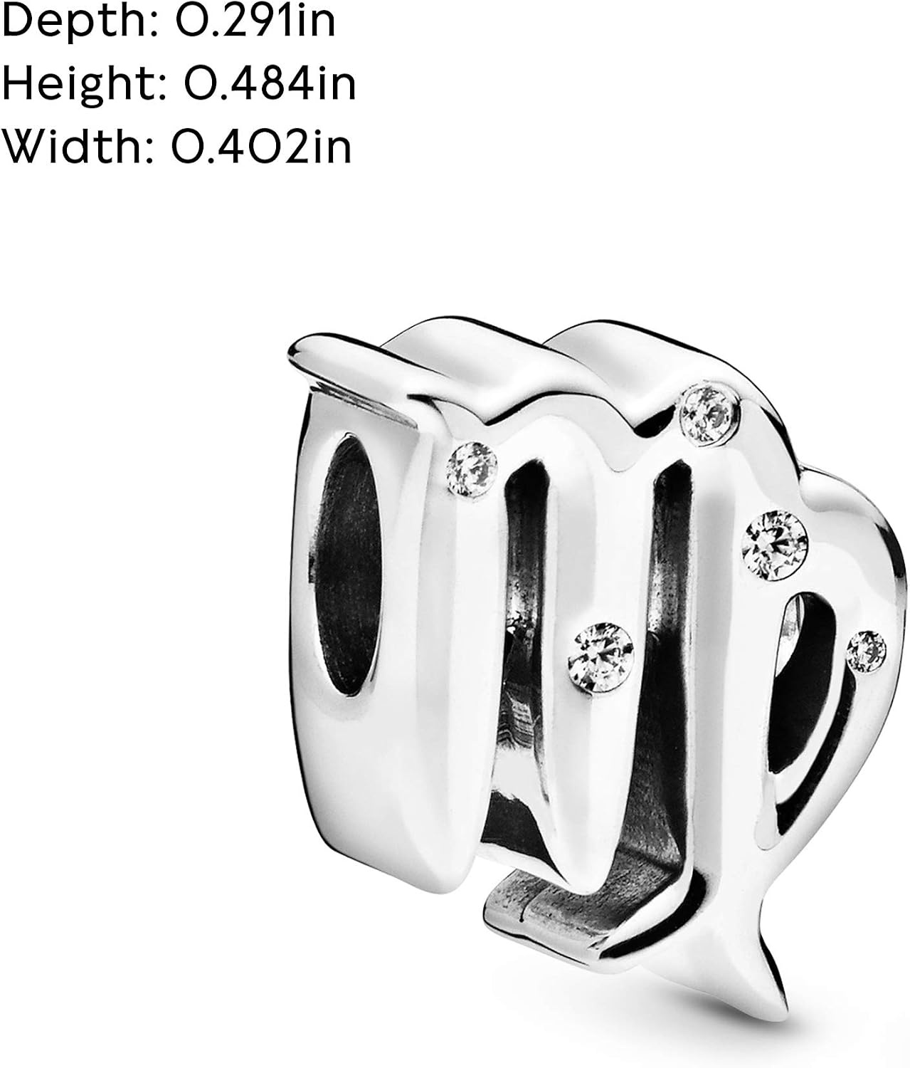image:imagePANDORA Sparkling Virgo Zodiac Charm Gift for Her Compatible with PANDORA Moments Sterling Silver with Cubic Zirconia With Gift Box