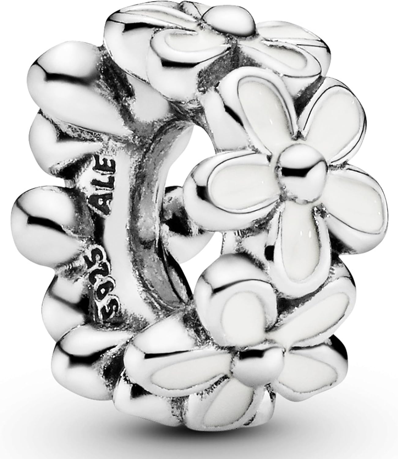 image:imagePANDORA White Daisy Flower Spacer Charm Jewelry for Women with Gift Box Compatible Moments Charm Bracelets Sterling Silver