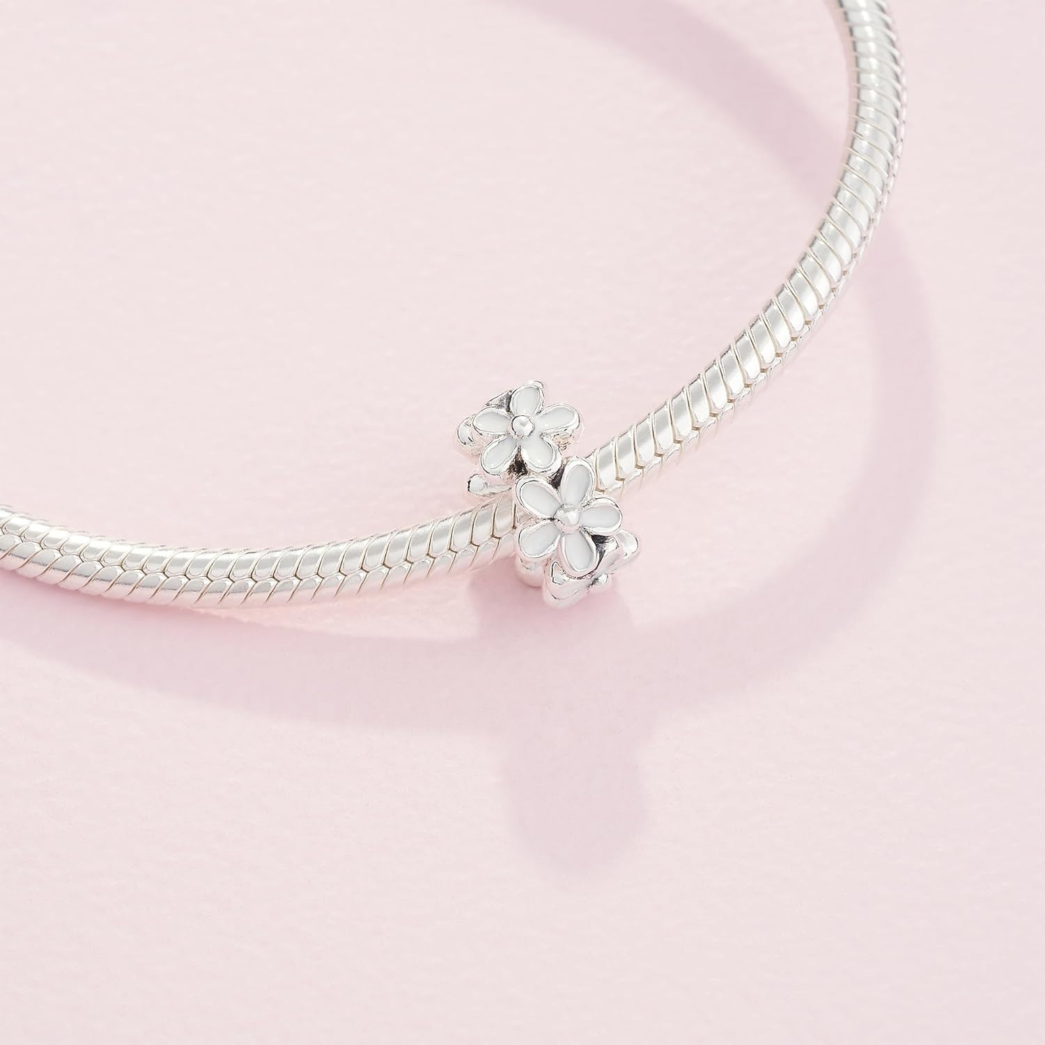 image:imagePANDORA White Daisy Flower Spacer Charm Jewelry for Women with Gift Box Compatible Moments Charm Bracelets Sterling Silver