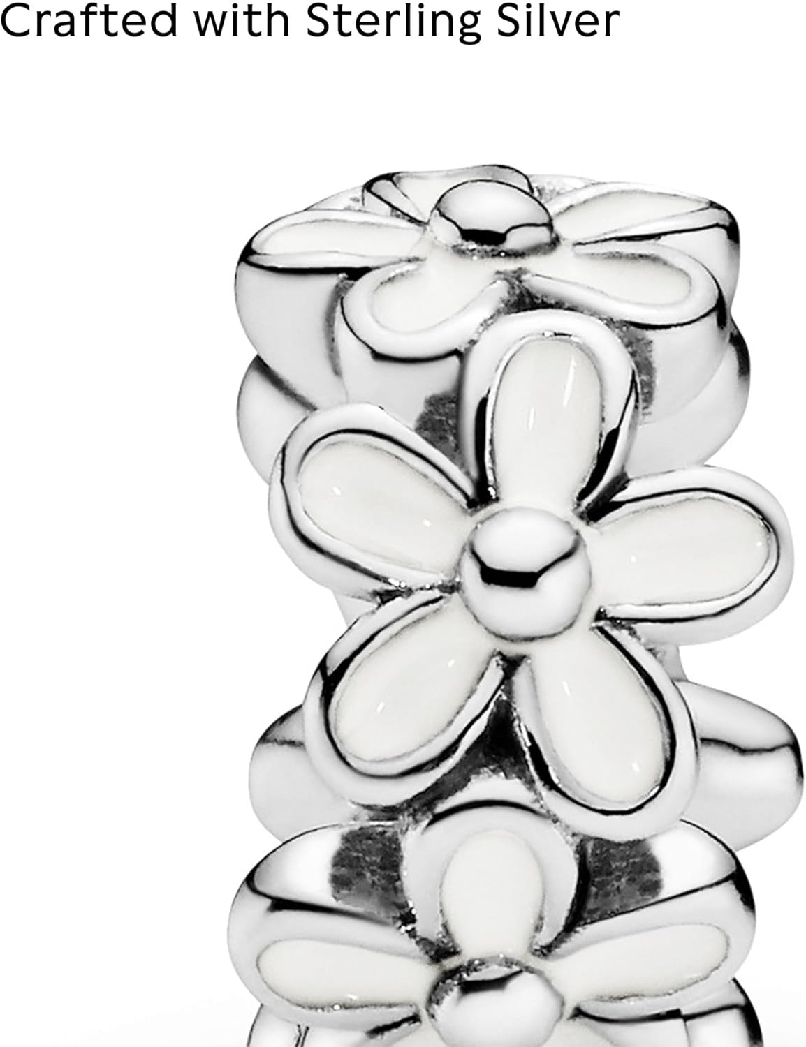 image:imagePANDORA White Daisy Flower Spacer Charm Jewelry for Women with Gift Box Compatible Moments Charm Bracelets Sterling Silver