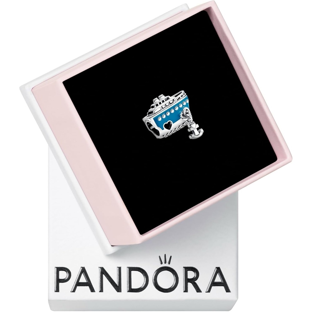image:imagePANDORA Anchored Cruise Ship Charm Compatible with PANDORA Moments Jewelry for Women Gift for Her Made with Sterling Silver amp Enamel With Gift Box