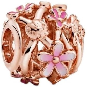 image:imagePANDORA Openwork Pink Daisy Flower Charm Compatible Moments Stunning Womens Jewelry Gift for Her Made Rose amp Enamel With Gift Box