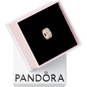 PANDORA Clear Pavé Clip Charm Bracelet Charm Moments Bracelets – Stunning Women’s Jewelry – Gift for Women in Your Life – Made Rose & Cubic Zirconia, With Gift Box