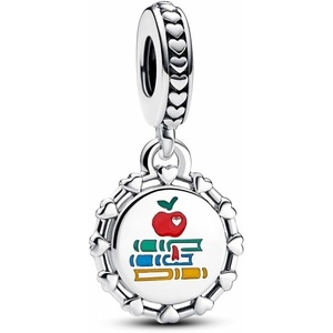 PANDORA Moments Schoolteacher Engravable Dangle Charm – Sterling Silver Charm with Enamel – Jewelry for Women – Includes Gift Box