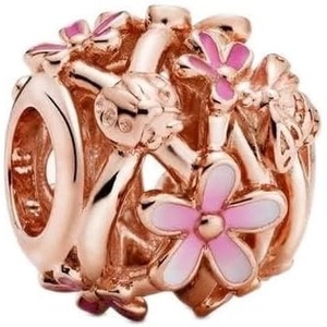PANDORA Openwork Pink Daisy Flower Charm – Compatible Moments – Stunning Women’s Jewelry – Gift for Her – Made Rose & Enamel – With Gift Box