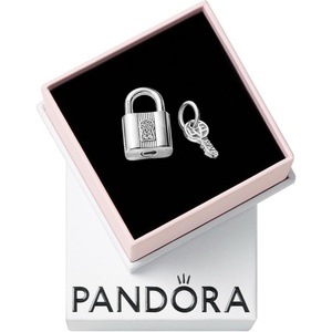 PANDORA Padlock and Key Dangle Charm – Compatible Moments – Stunning Women’s Jewelry – Gift for Her – Made with Sterling Silver & Cubic Zirconia – With Gift Box