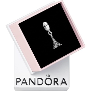 PANDORA Paris Eiffel Tower Dangle Charm – Compatible with PANDORA Moments – Sterling Silver – Gift for Her – Jewelry for Women with Gift Box