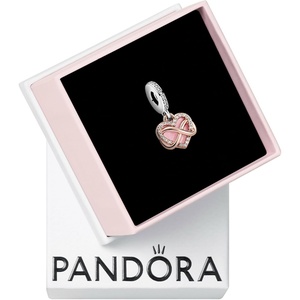 PANDORA Sparkling Infinity Heart Dangle Charm – Compatible Moments – Gift for Her Made Rose, Sterling Silver, Cubic Zirconia & Enamel – With Gift Box