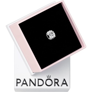 PANDORA Studded Clip Charm – Gift for Her – Compatible with PANDORA Moments – Sterling Silver Bracelet Charm – With Gift Box