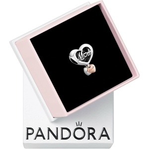 PANDORA Thank You Mum Heart Charm – Gift for Her – Compatible Moments Rose & Sterling Silver – with Gift Box
