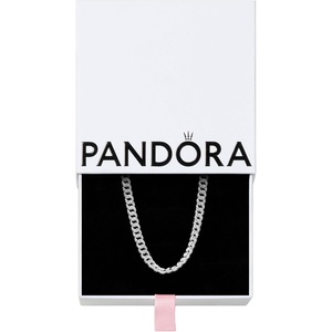 PANDORA Pavé Cuban Chain Necklace, 17.7″ | Sterling Silver & Clear Cubic Zirconia, Jewelry for Women with Gift Box