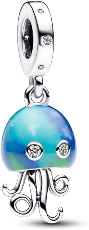 image:imagePANDORA ColorChanging Jellyfish Dangle Charm Compatible with PANDORA Moments Stunning Jewelry for Women Gift for Her Sterling Silver amp Enamel with Cubic Zirconia With Gift Box