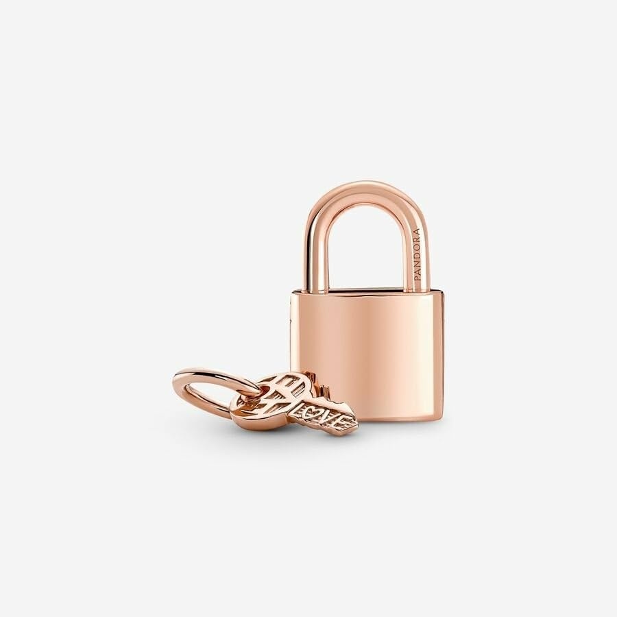 image:imagePANDORA Padlock amp Key Dangle Charm Compatible Moments Stunning Womens Jewelry Gift for Her Rose amp Cubic Zirconia with Gift Box