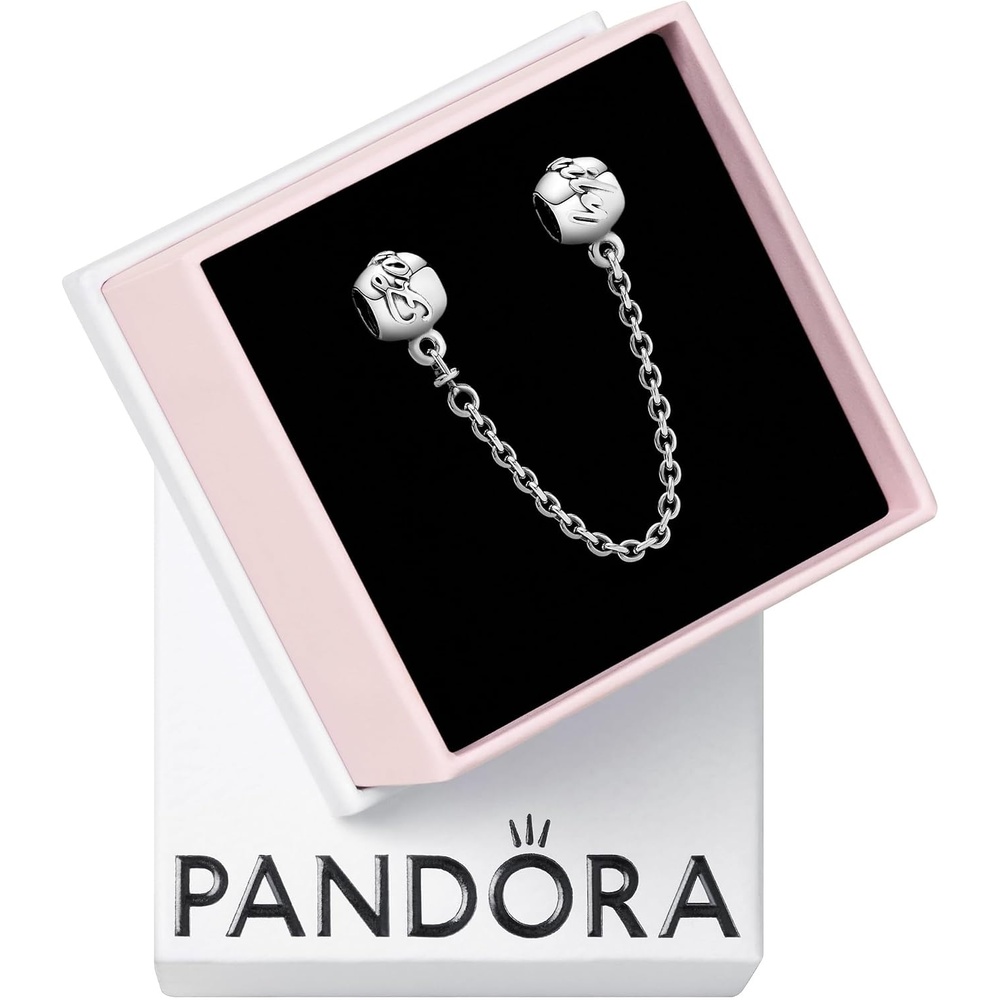 image:imagePANDORA Family Forever Safety Chain Charm Meaningful Family Keepsake Gift HandFinished Jewelry for Women with Gift Box Compatible Moments Charm Bracelets Sterling Silver